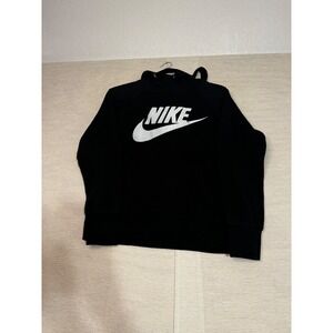 Reflex Black Hoodie Large Nike Style Swoosh Graphic Pullover Sweatshirt